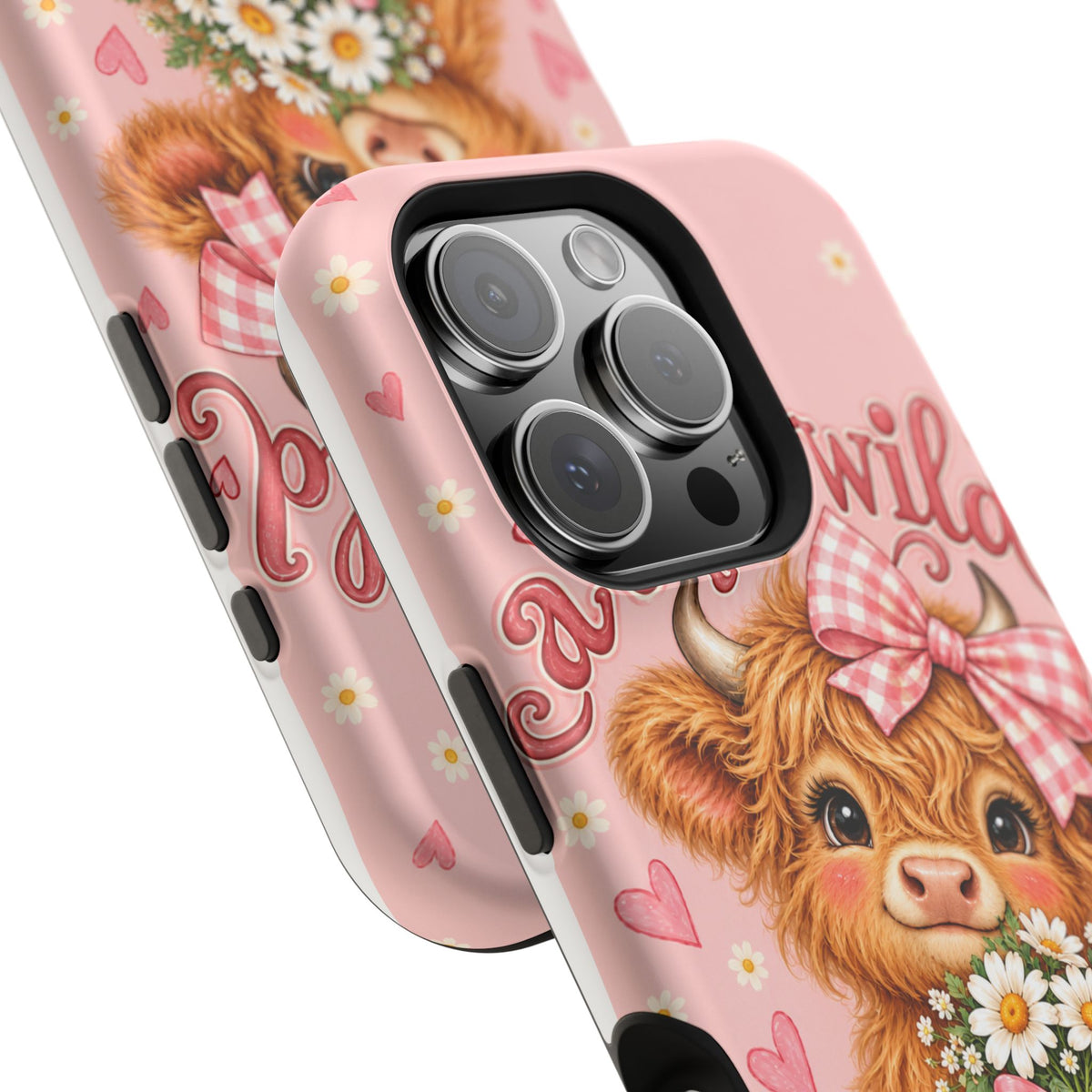 Cute Highland Cow Phone Case — "A Little Wild, A Lot of Sweet" Magnetic Impact-Resistant Case