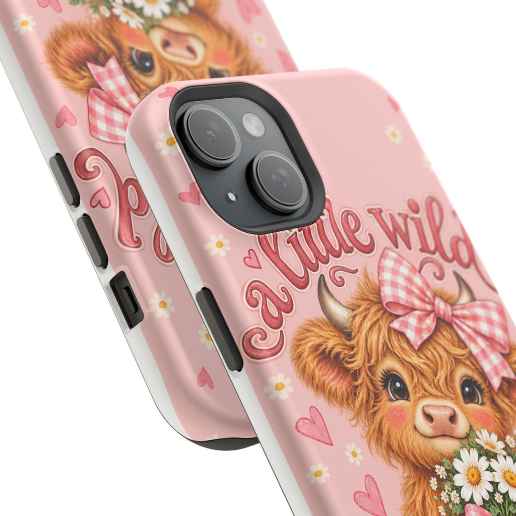 Cute Highland Cow Phone Case — "A Little Wild, A Lot of Sweet" Magnetic Impact-Resistant Case