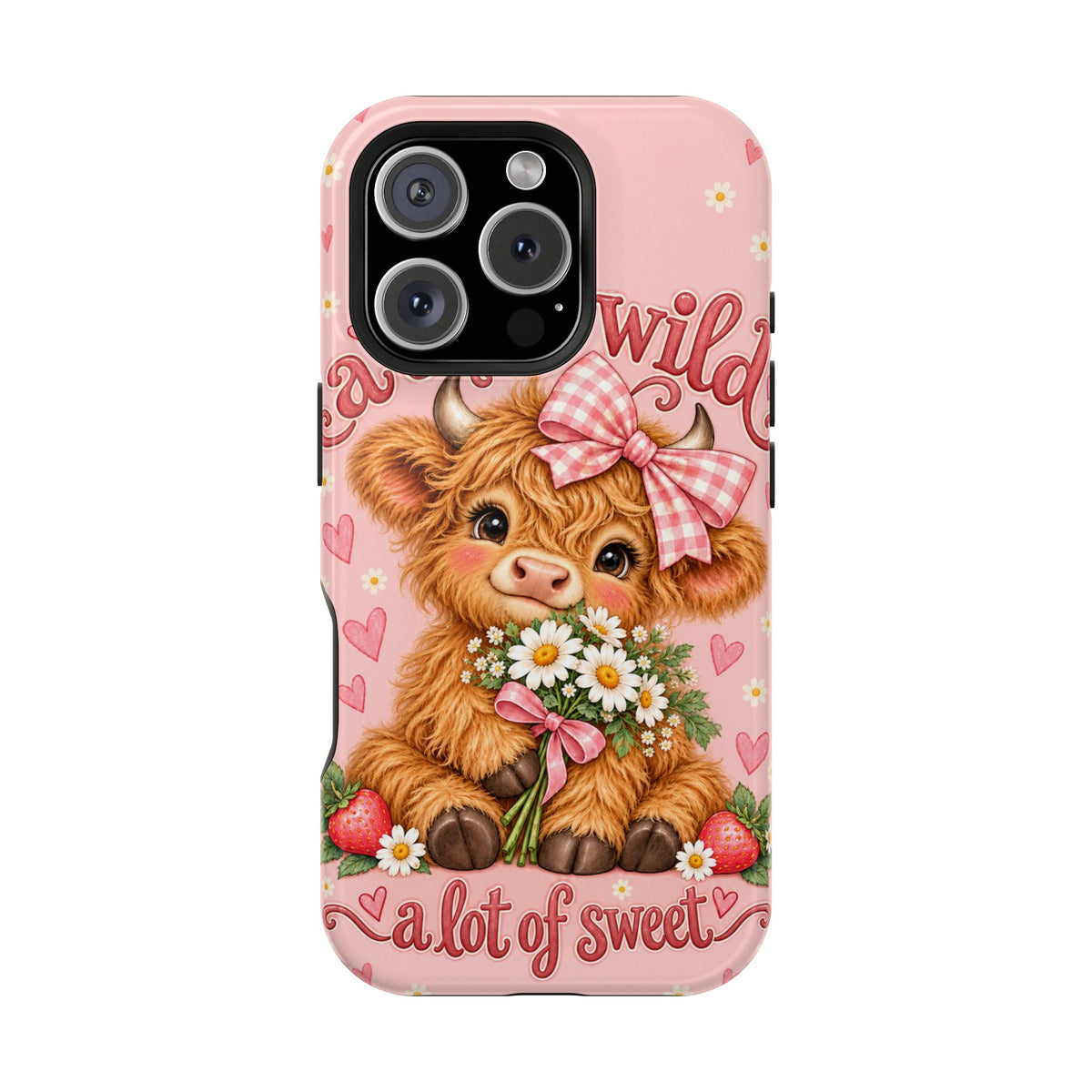 Cute Highland Cow Phone Case — "A Little Wild, A Lot of Sweet" Magnetic Impact-Resistant Case