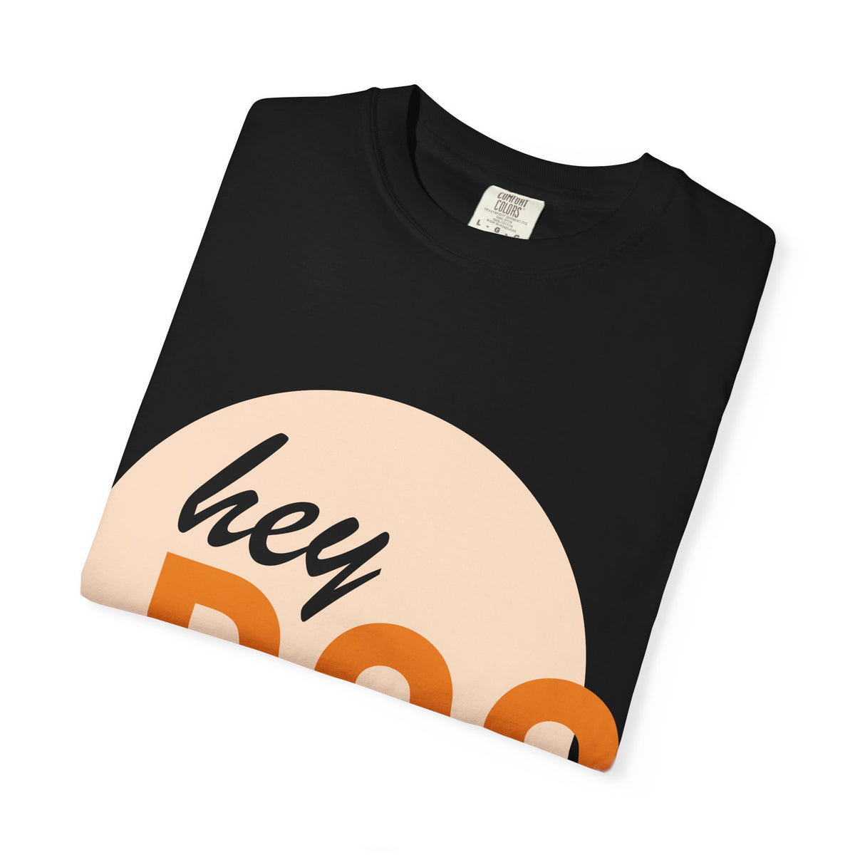 Hey Boo Halloween T-Shirt — Retro Orange Graphic Tee