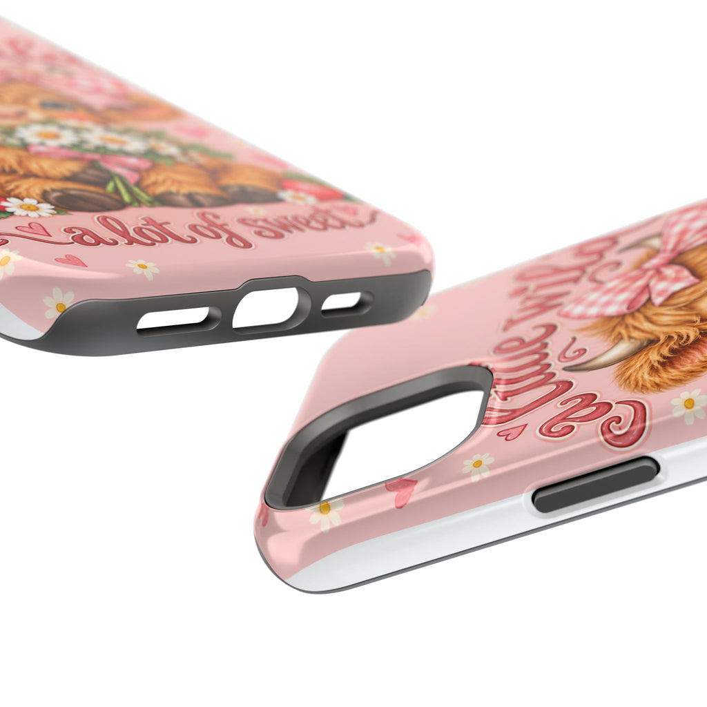 Cute Highland Cow Phone Case — "A Little Wild, A Lot of Sweet" Magnetic Impact-Resistant Case