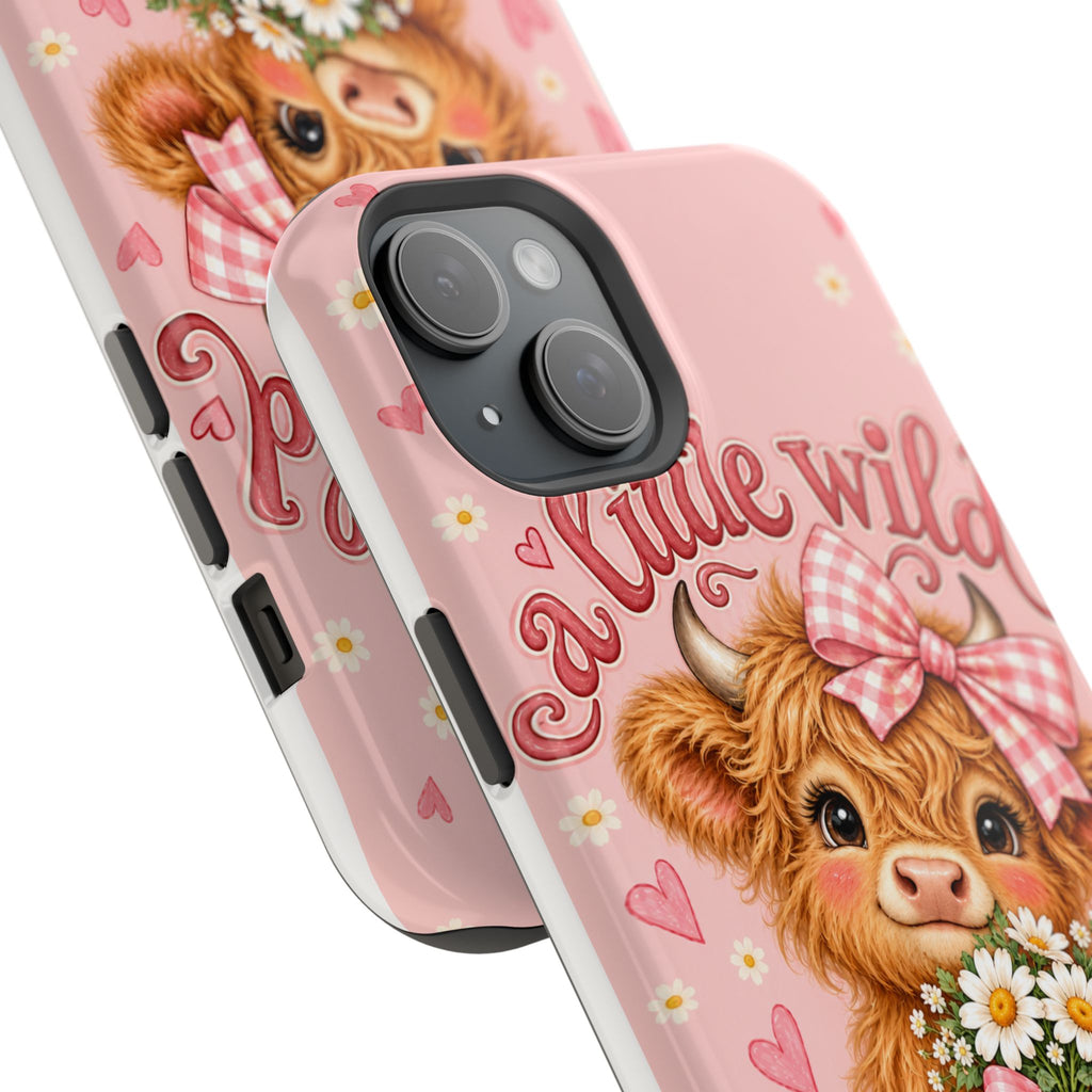 Cute Highland Cow Phone Case — "A Little Wild, A Lot of Sweet" Magnetic Impact-Resistant Case