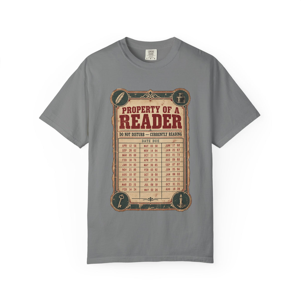 Reader T-Shirt — "Property of a Reader" Vintage Library Graphic Tee