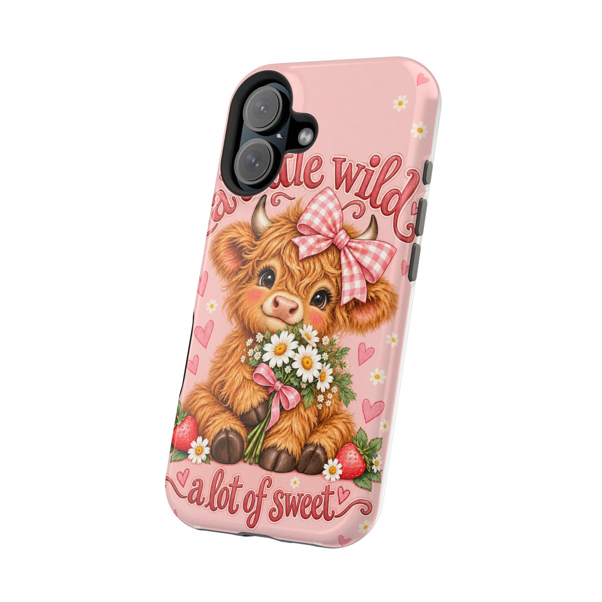 Cute Highland Cow Phone Case — "A Little Wild, A Lot of Sweet" Magnetic Impact-Resistant Case