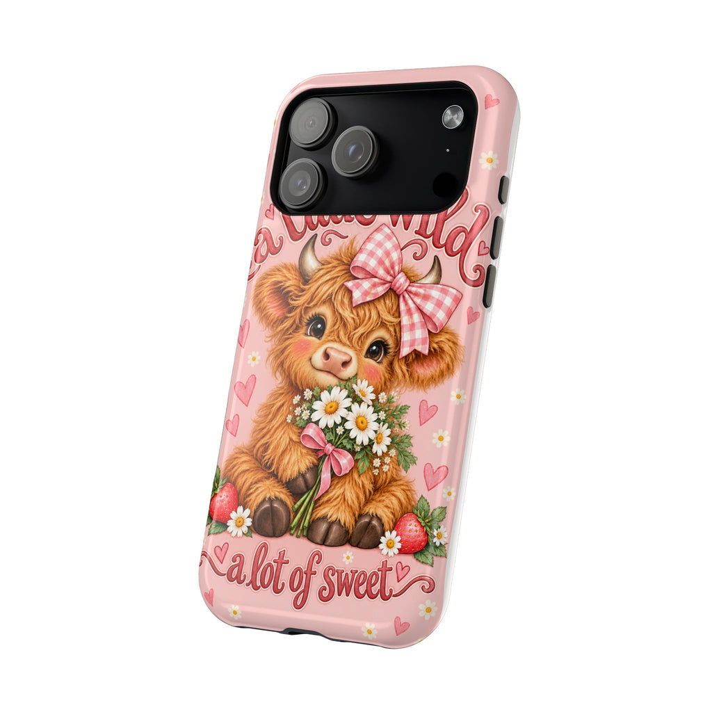 Cute Highland Cow Phone Case — "A Little Wild, A Lot of Sweet" Magnetic Impact-Resistant Case