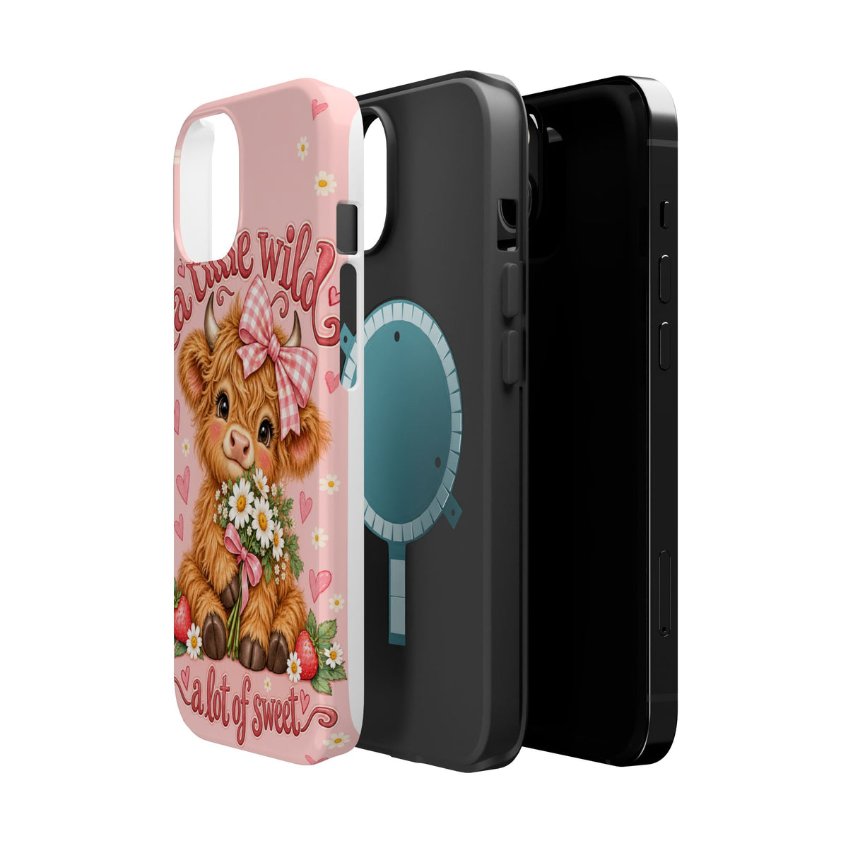 Cute Highland Cow Phone Case — "A Little Wild, A Lot of Sweet" Magnetic Impact-Resistant Case