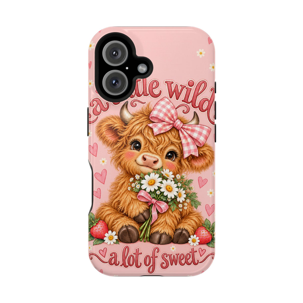 Cute Highland Cow Phone Case — "A Little Wild, A Lot of Sweet" Magnetic Impact-Resistant Case