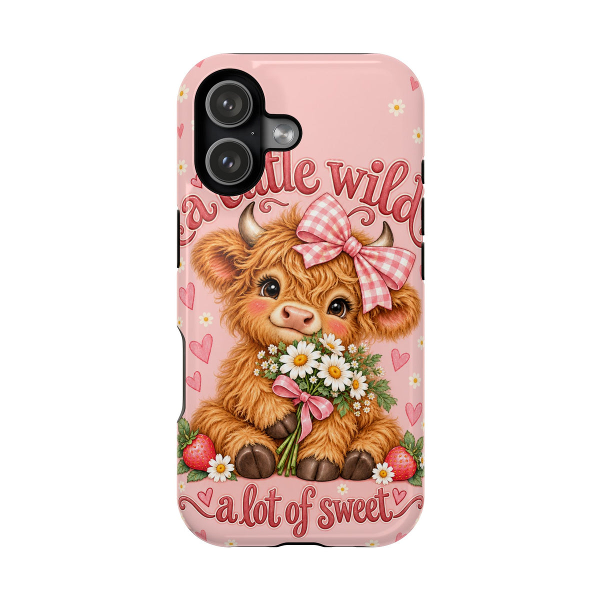 Cute Highland Cow Phone Case — "A Little Wild, A Lot of Sweet" Magnetic Impact-Resistant Case