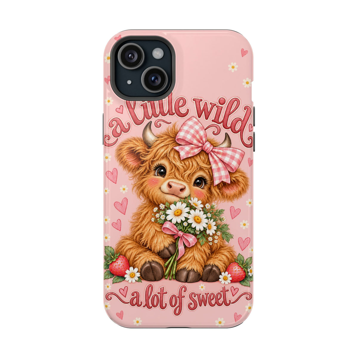 Cute Highland Cow Phone Case — "A Little Wild, A Lot of Sweet" Magnetic Impact-Resistant Case