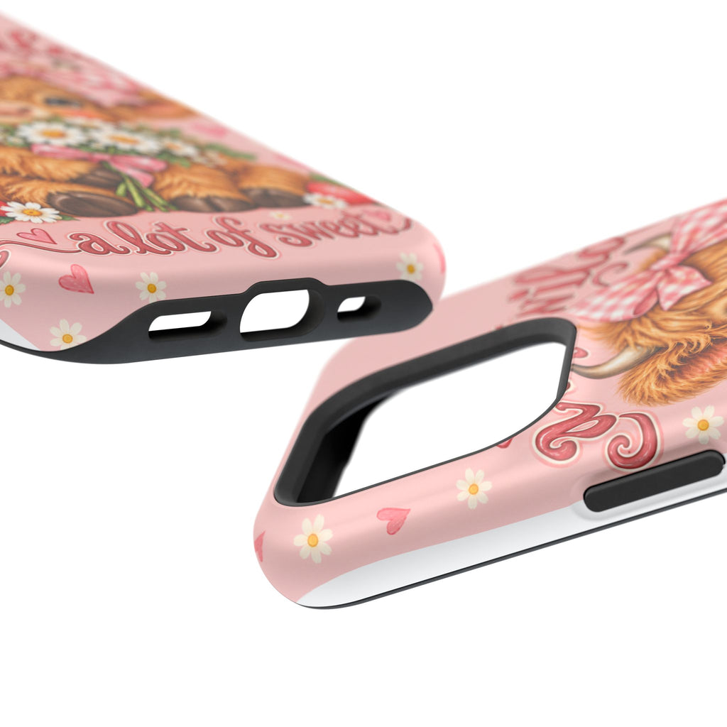 Cute Highland Cow Phone Case — "A Little Wild, A Lot of Sweet" Magnetic Impact-Resistant Case