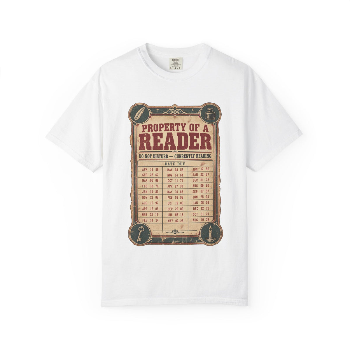 Reader T-Shirt — "Property of a Reader" Vintage Library Graphic Tee