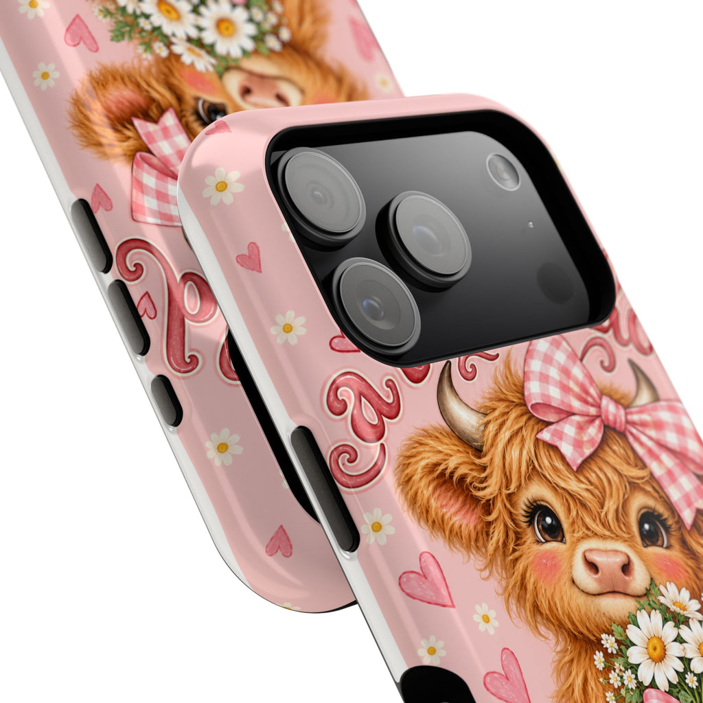 Cute Highland Cow Phone Case — "A Little Wild, A Lot of Sweet" Magnetic Impact-Resistant Case