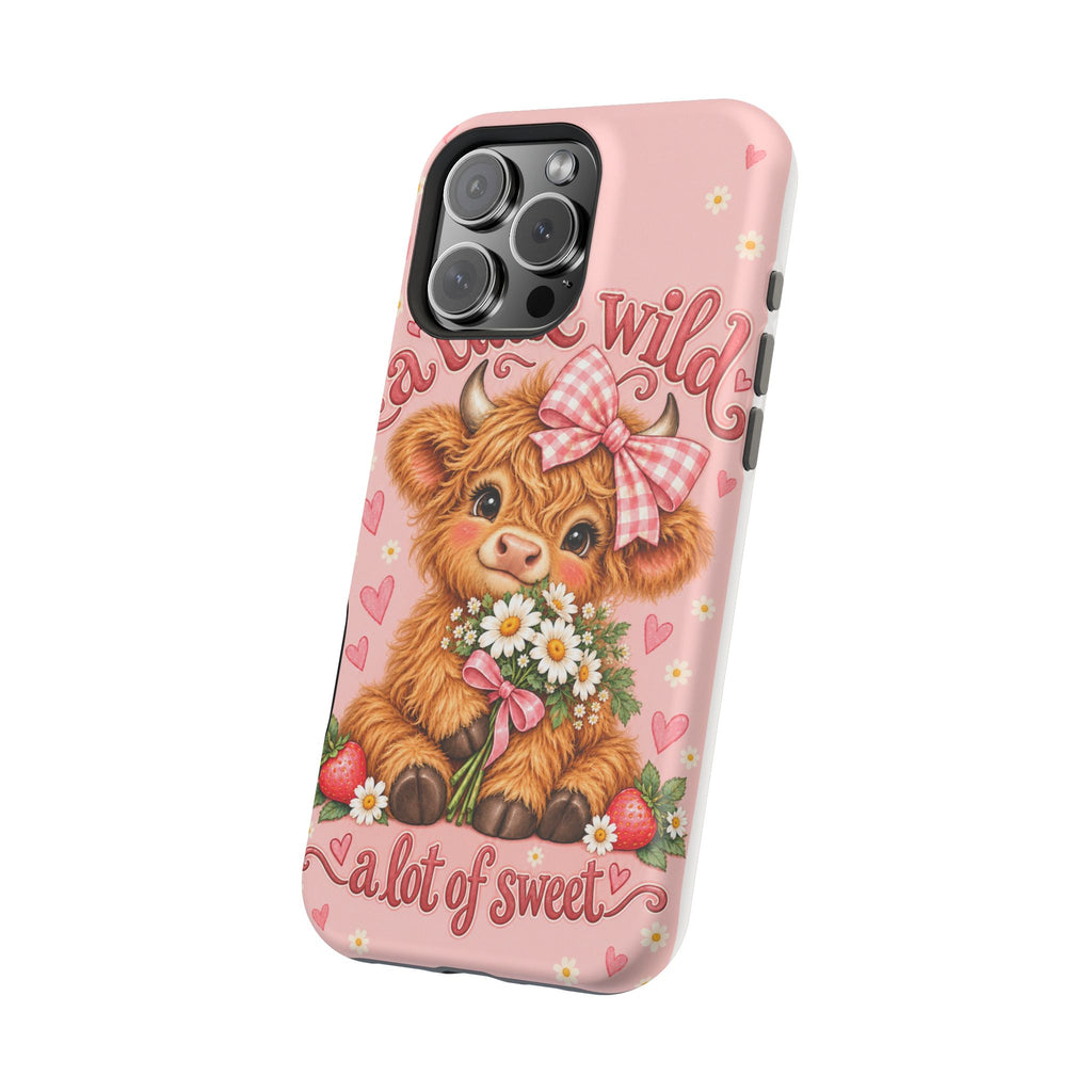 Cute Highland Cow Phone Case — "A Little Wild, A Lot of Sweet" Magnetic Impact-Resistant Case