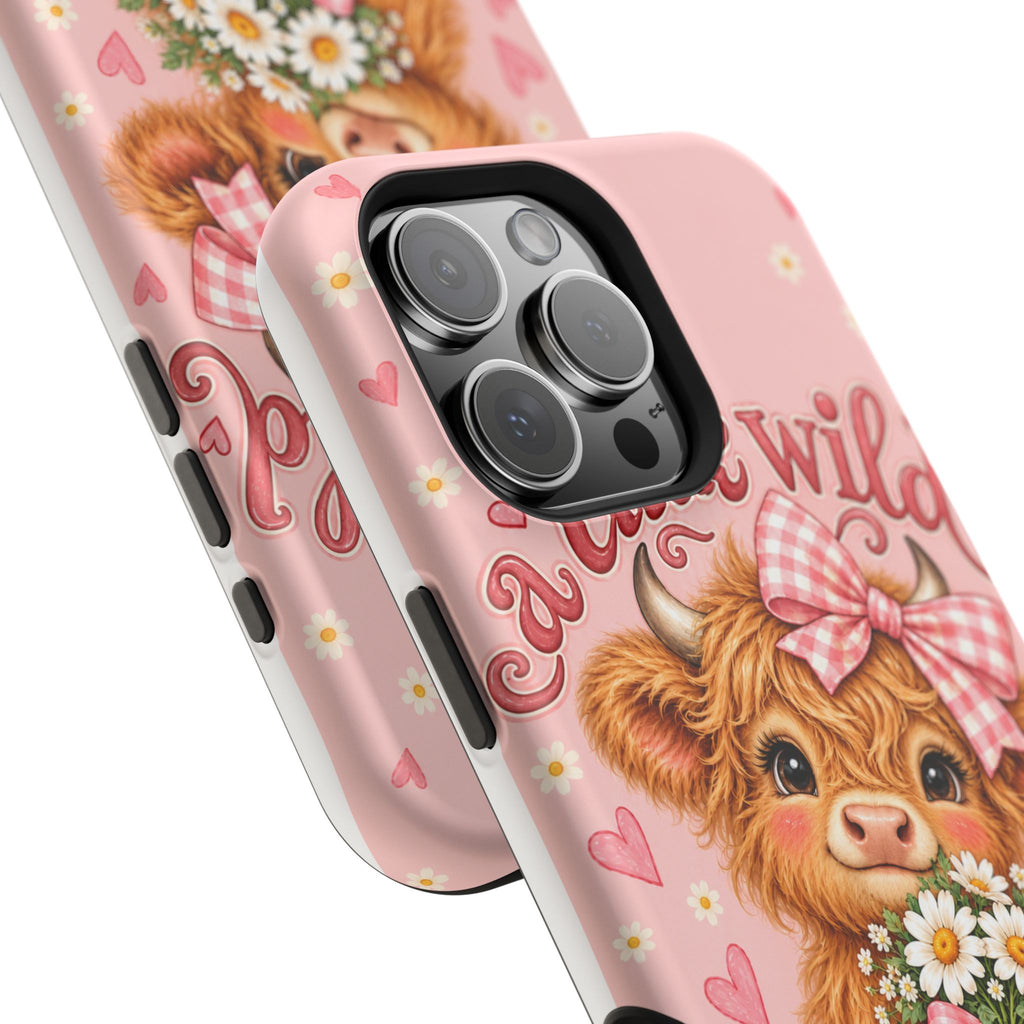 Cute Highland Cow Phone Case — "A Little Wild, A Lot of Sweet" Magnetic Impact-Resistant Case