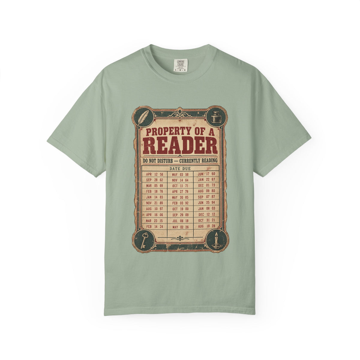 Reader T-Shirt — "Property of a Reader" Vintage Library Graphic Tee