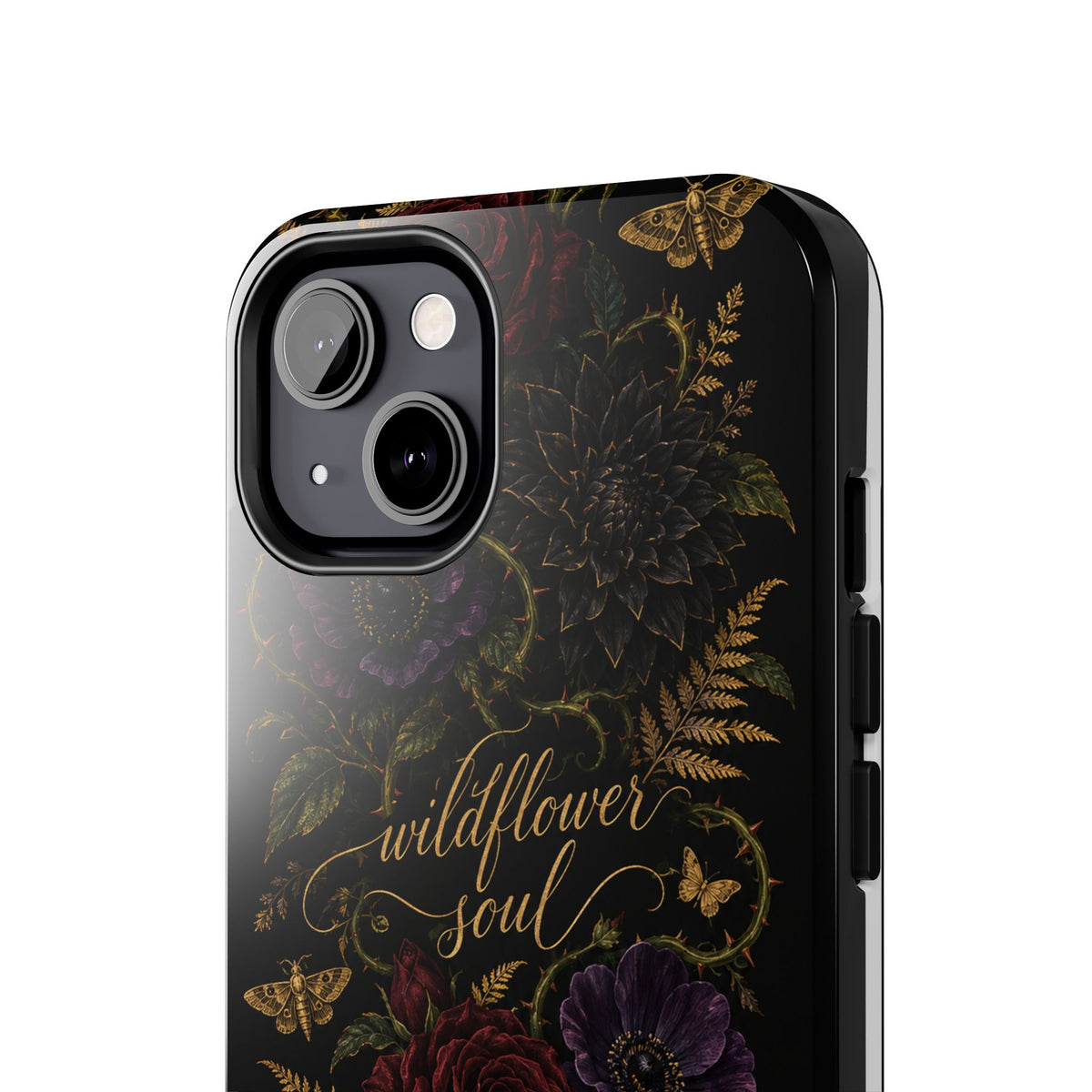 Tough Phone Case — 'Wildflower Soul' Dark Floral Protective Phone Cover