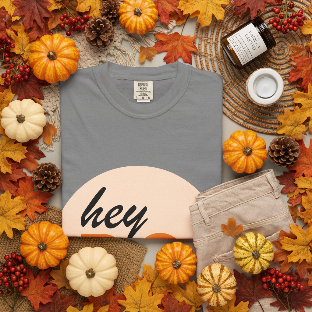 Hey Boo Halloween T-Shirt — Retro Orange Graphic Tee