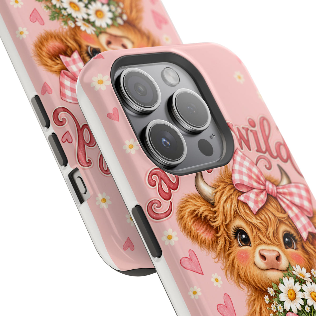 Cute Highland Cow Phone Case — "A Little Wild, A Lot of Sweet" Magnetic Impact-Resistant Case