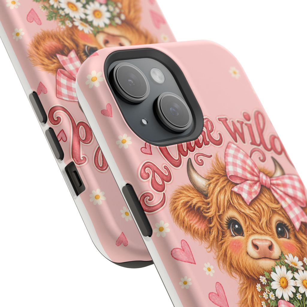 Cute Highland Cow Phone Case — "A Little Wild, A Lot of Sweet" Magnetic Impact-Resistant Case