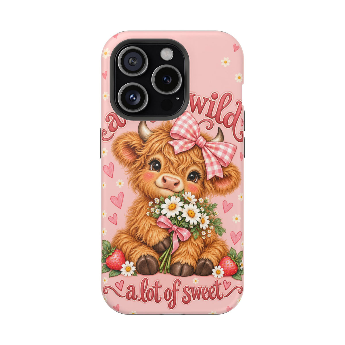 Cute Highland Cow Phone Case — "A Little Wild, A Lot of Sweet" Magnetic Impact-Resistant Case