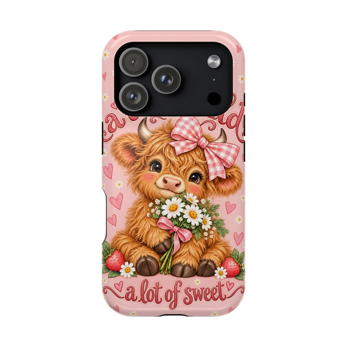 Cute Highland Cow Phone Case — "A Little Wild, A Lot of Sweet" Magnetic Impact-Resistant Case