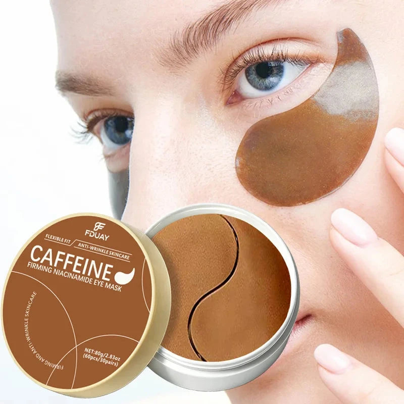 FDUAY Caffeine Eye Patches Set of 30 Brightening Firming Under-Eye Skincare with Caffeine Niacinamide for a Refreshed Look
