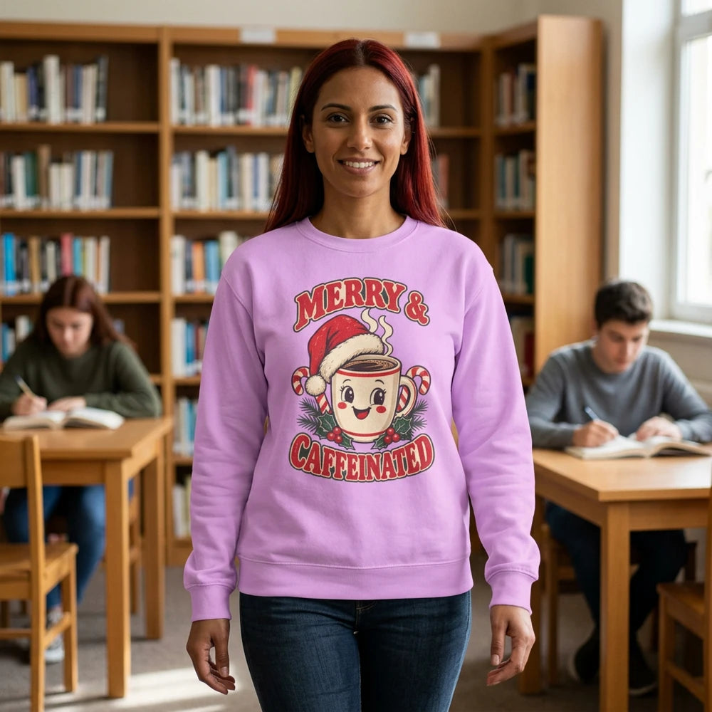 Merry And Caffeinated Holiday Sweatshirt