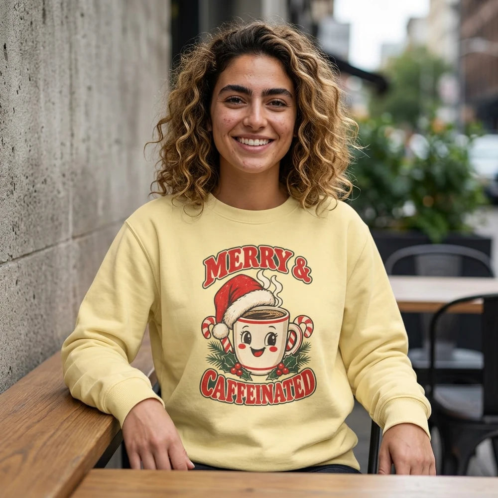 Merry And Caffeinated Holiday Sweatshirt