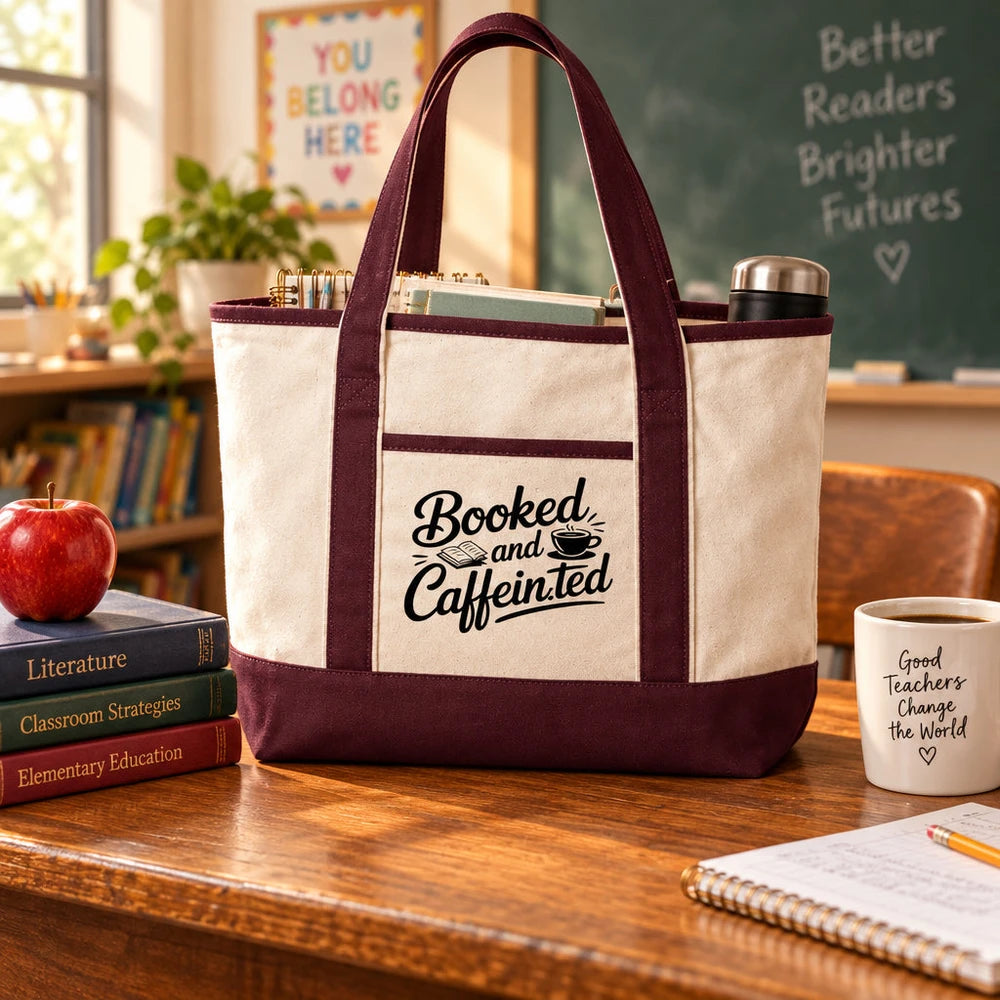 Booked and Caffeinated Tote