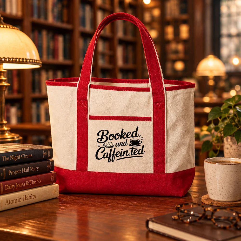 Booked and Caffeinated Tote
