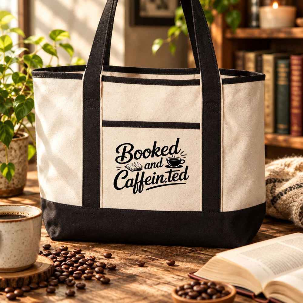 Booked and Caffeinated Tote
