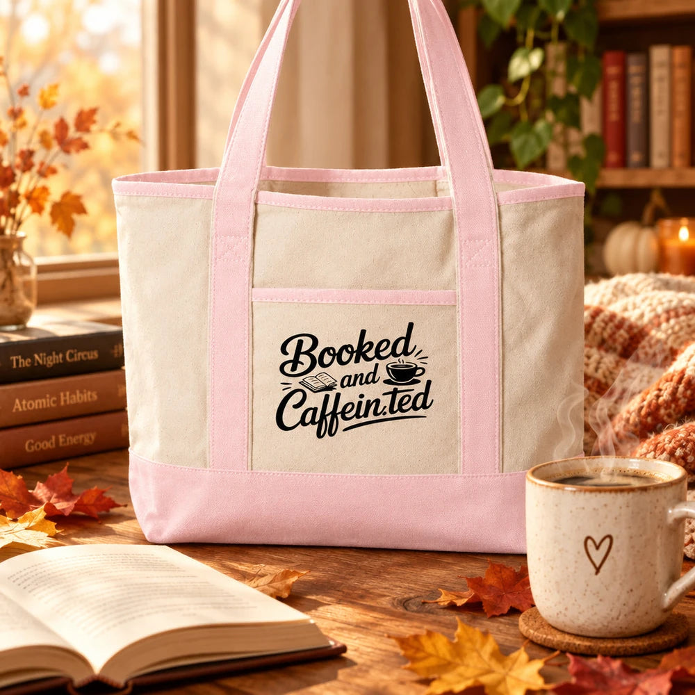 Booked and Caffeinated Tote