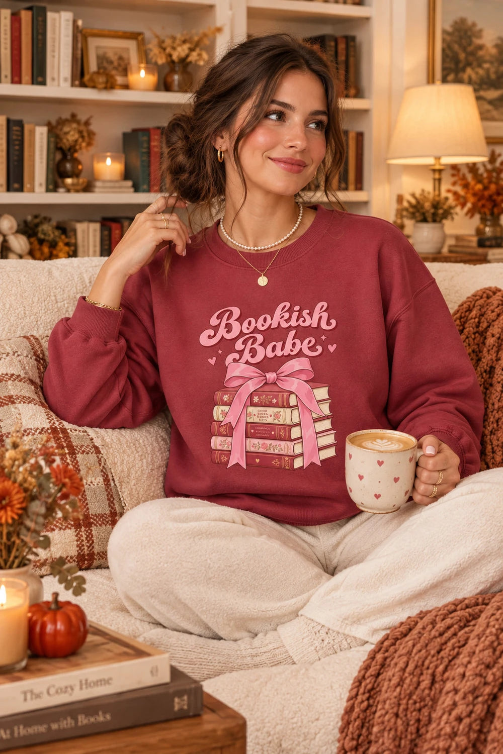 Bookish Babe Cotton Crewneck Sweatshirt