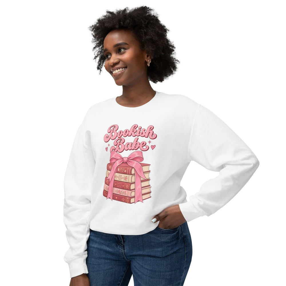 Bookish Babe Cotton Crewneck Sweatshirt