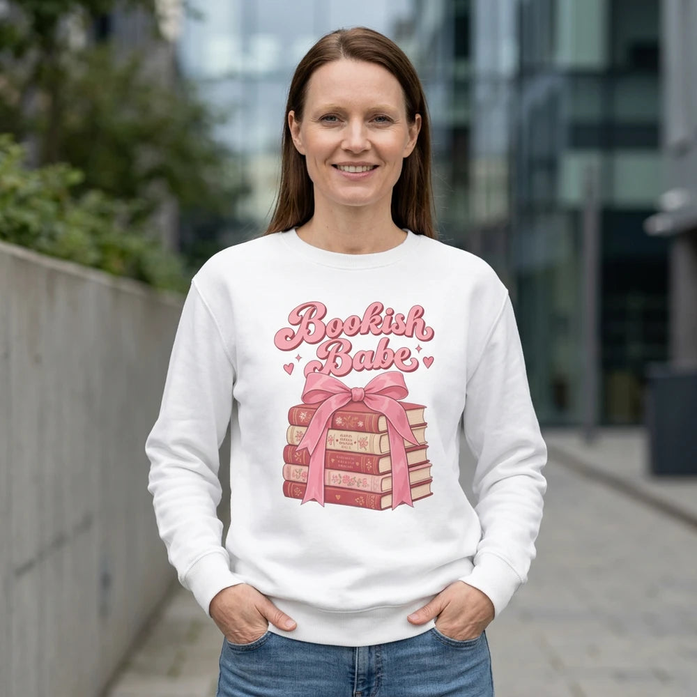 Bookish Babe Cotton Crewneck Sweatshirt