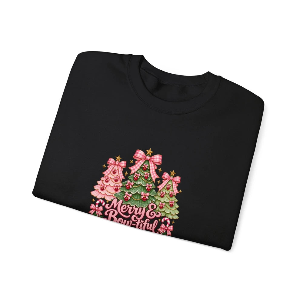 Christmas Tree Graphic Sweatshirt - "Merry & Bright" Holiday Crewneck