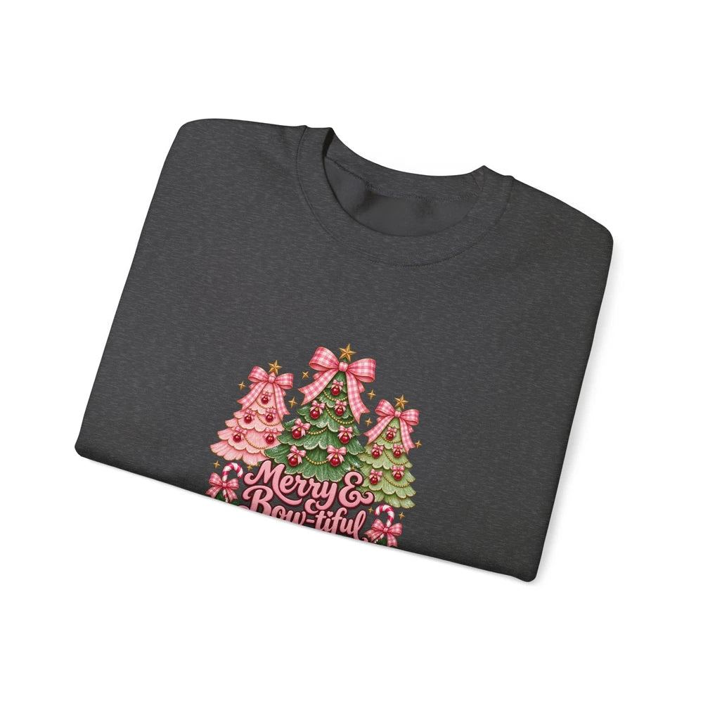 Christmas Tree Graphic Sweatshirt - "Merry & Bright" Holiday Crewneck