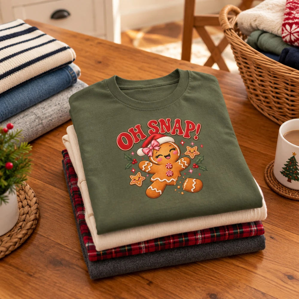 Oh Snap! Gingerbread Cookie T-Shirt — Cute Holiday Baking Graphic Tee
