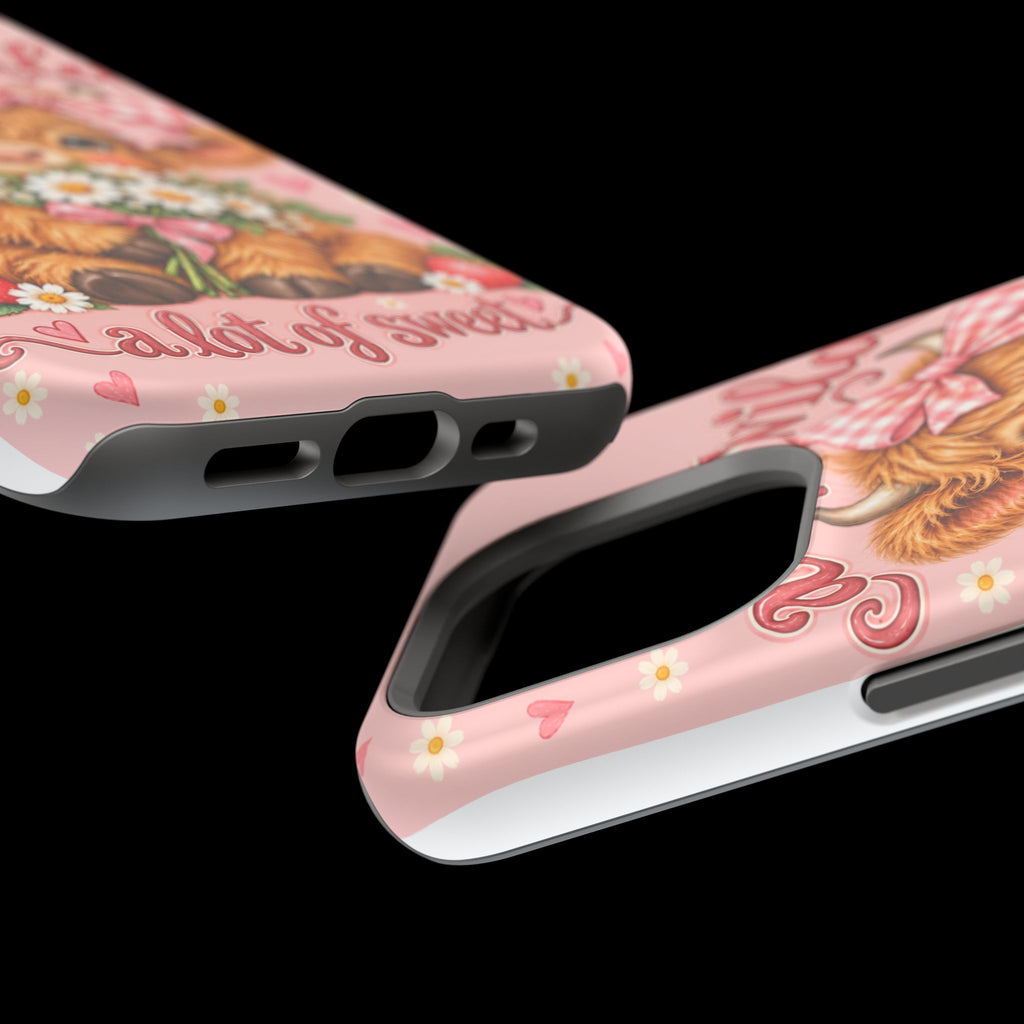 Cute Highland Cow Phone Case — "A Little Wild, A Lot of Sweet" Magnetic Impact-Resistant Case