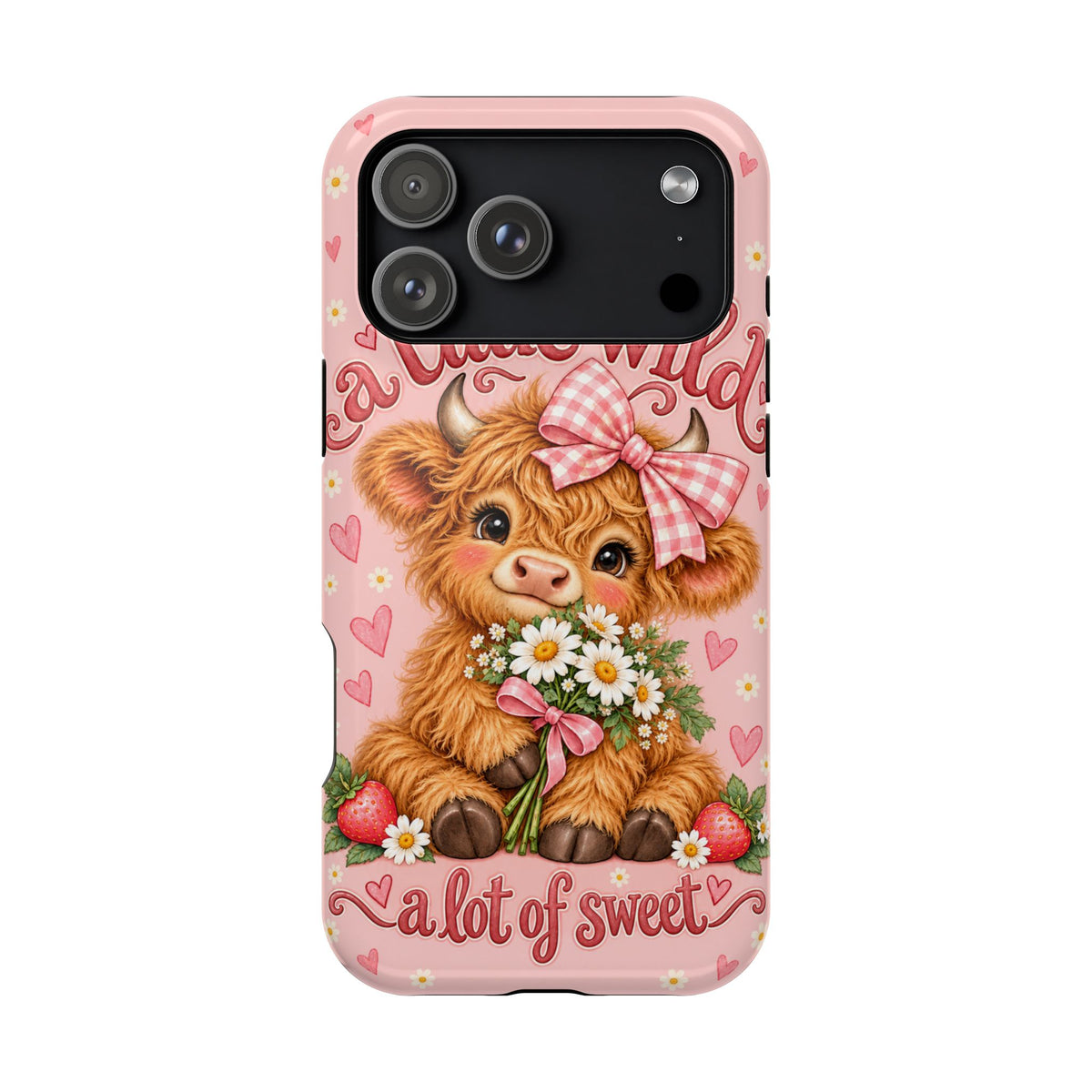 Cute Highland Cow Phone Case — "A Little Wild, A Lot of Sweet" Magnetic Impact-Resistant Case