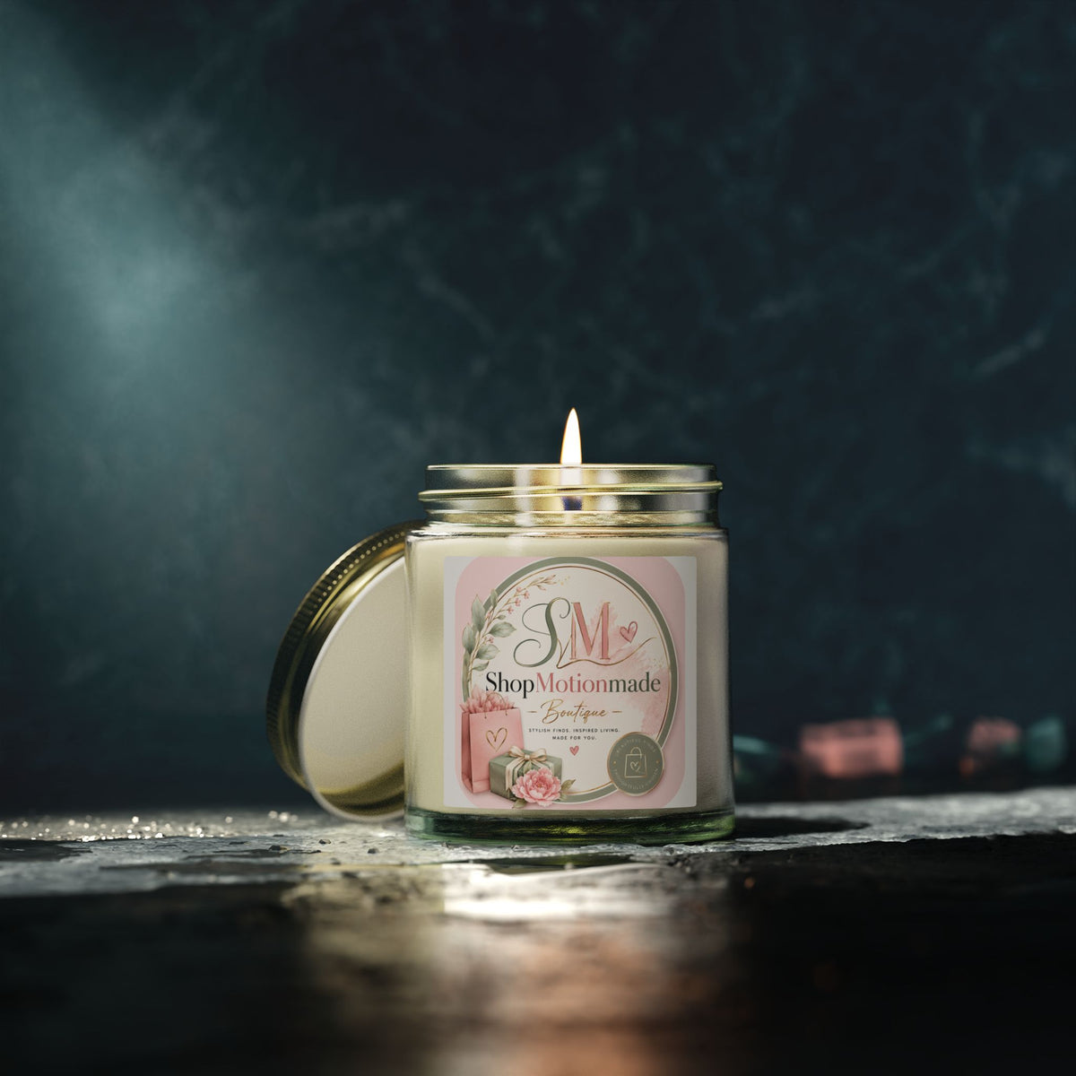 Coconut Apricot Soy Candle — 4oz & 9oz Scented Jar (Tropical Floral, Gift-Ready)