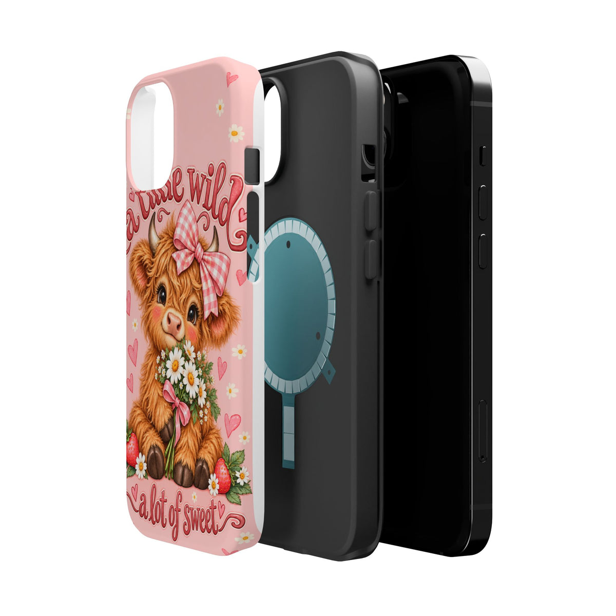 Cute Highland Cow Phone Case — "A Little Wild, A Lot of Sweet" Magnetic Impact-Resistant Case