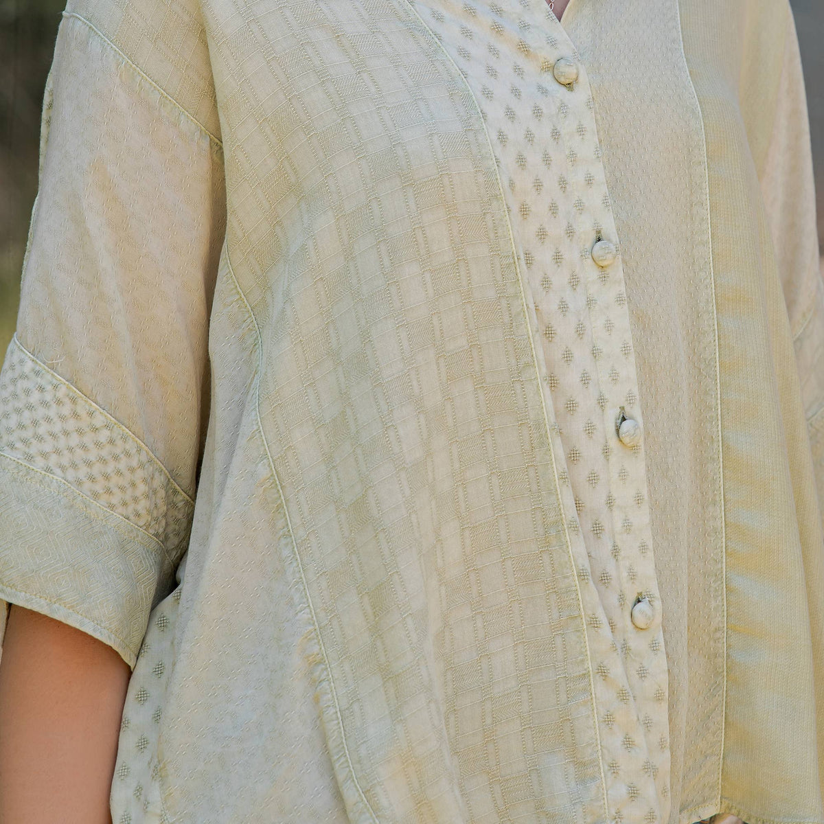 Asher Cropped Patchwork Shirt