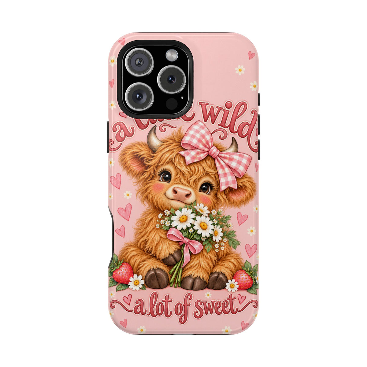 Cute Highland Cow Phone Case — "A Little Wild, A Lot of Sweet" Magnetic Impact-Resistant Case