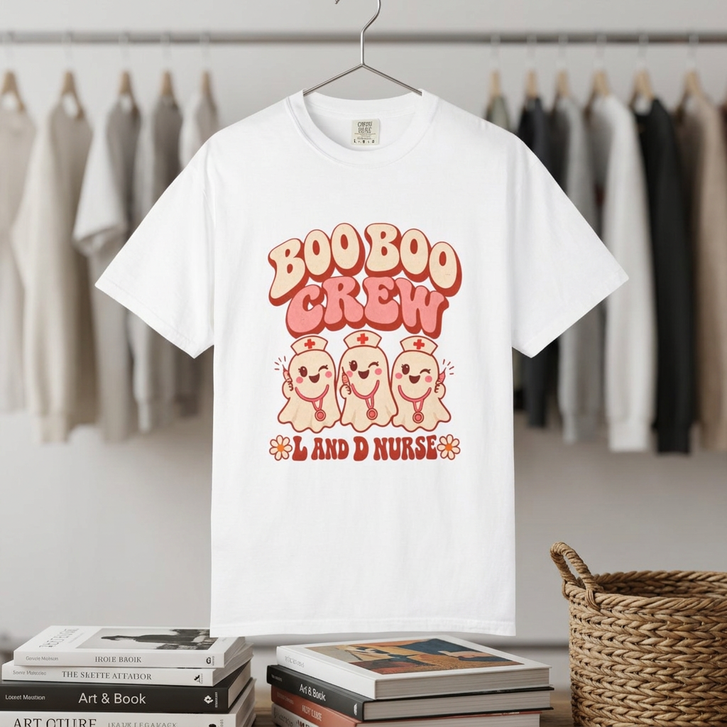 Boo Boo Crew Nurse T-Shirt – Cute Ghost Nurse Tee for Healthcare Workers