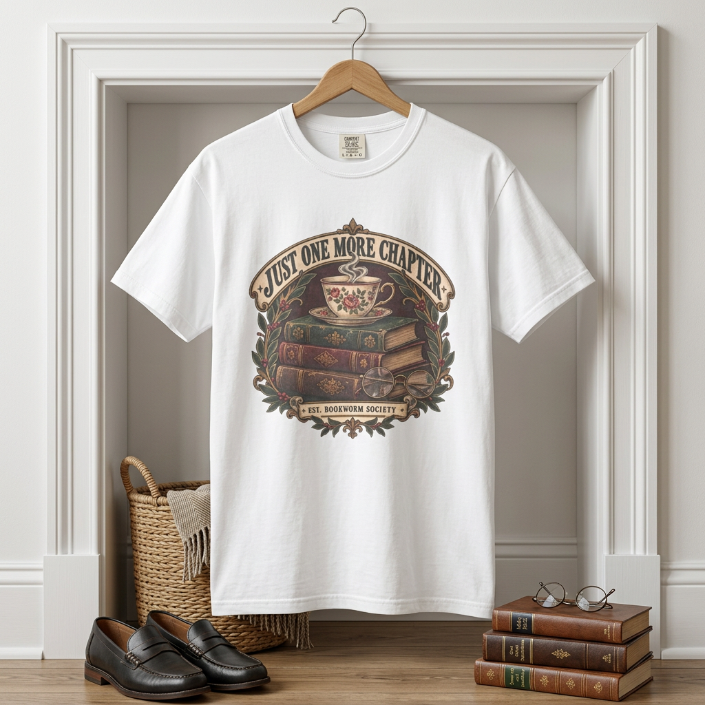 Just One More Chapter T-Shirt — Book Lover Reading Tee
