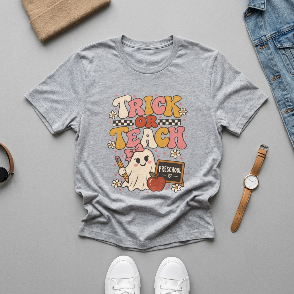 Trick or Teach Preschool Halloween T-Shirt