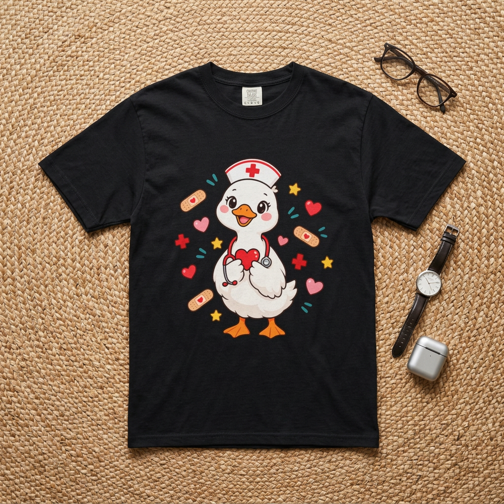 Nurse Duck Heart T-Shirt — Cute Nursing Gift