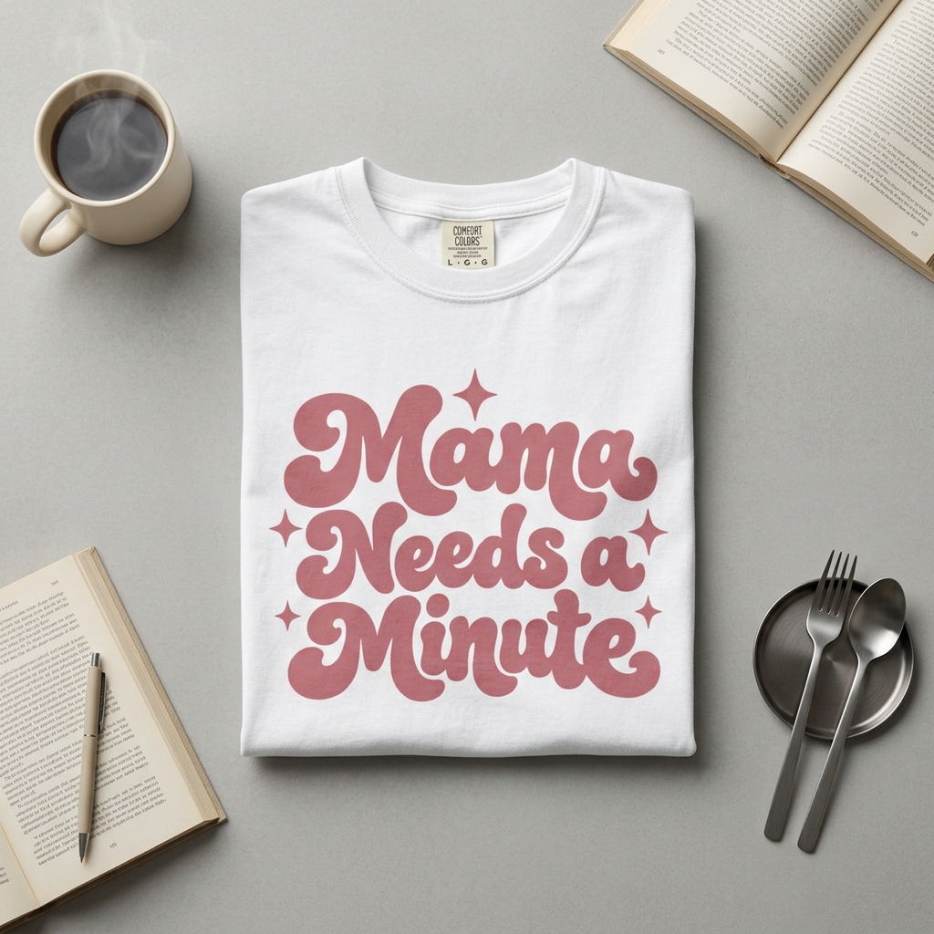 Mama Needs a Minute T-Shirt — Retro Mom Graphic Tee