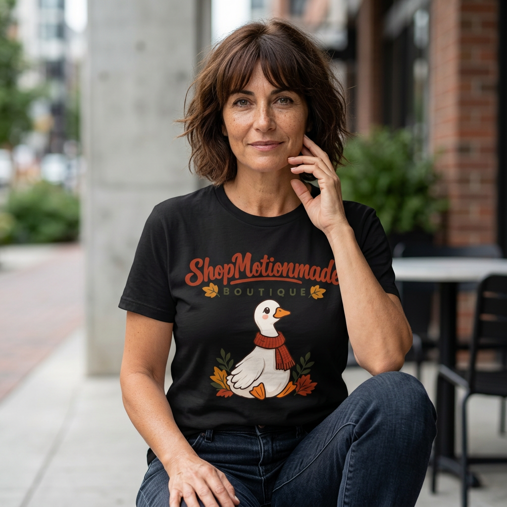 Autumn Goose Boutique T-Shirt — "ShopMotionmade" Cozy Fall Graphic Tee